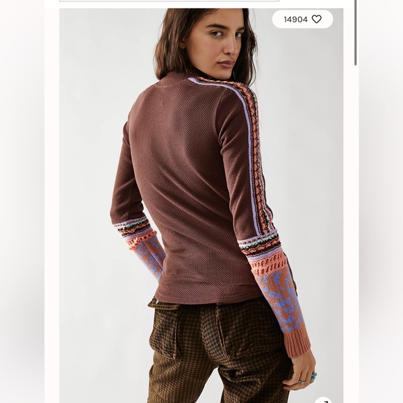 NWOT Free People Sienna Switch It Up Cuff Thermal Top XL - Picture 2 of 13